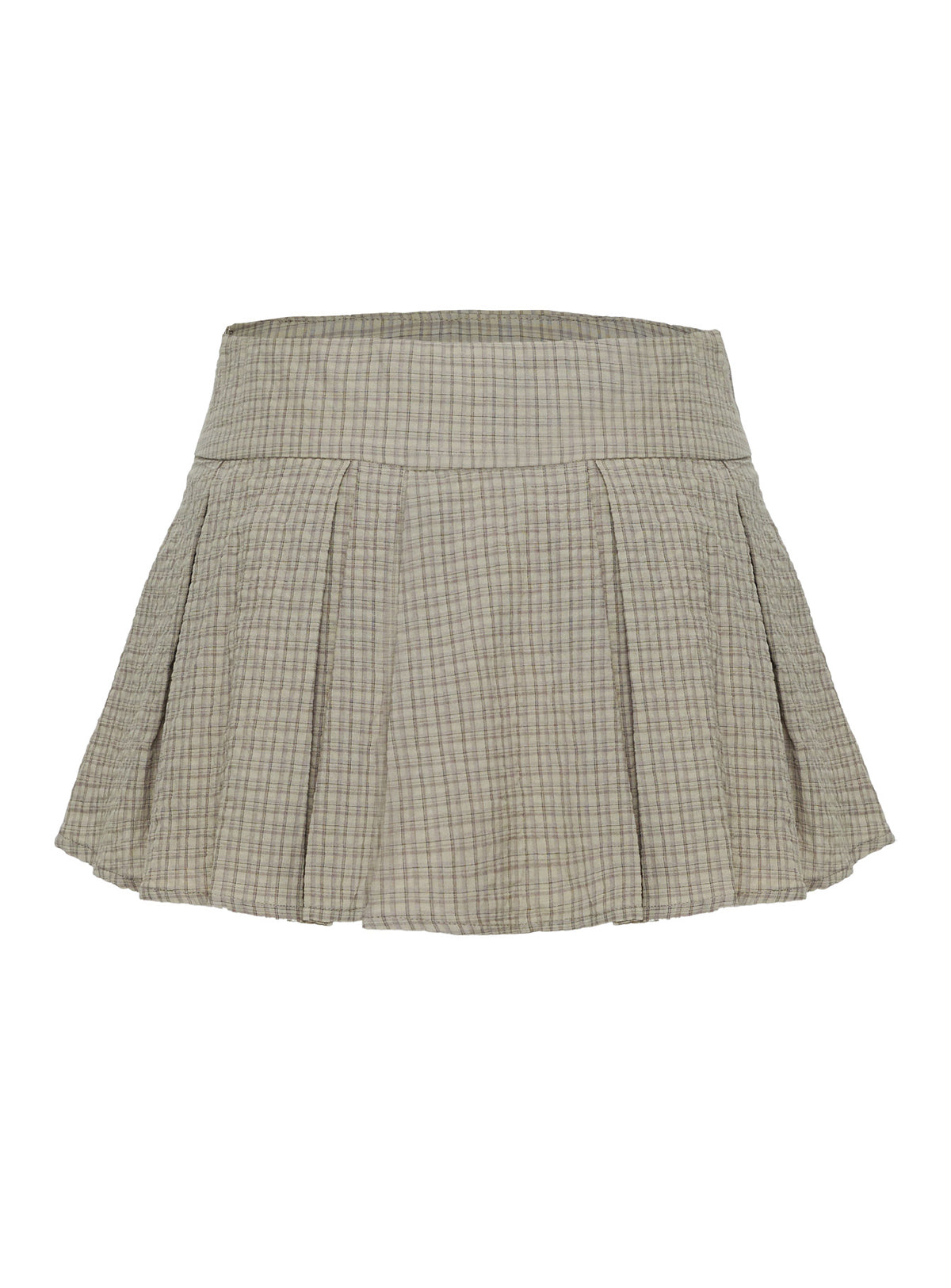 product Princess Polly Hariette Pleat Mini Skirt Brown Plaid Mini Skirts Skirts 