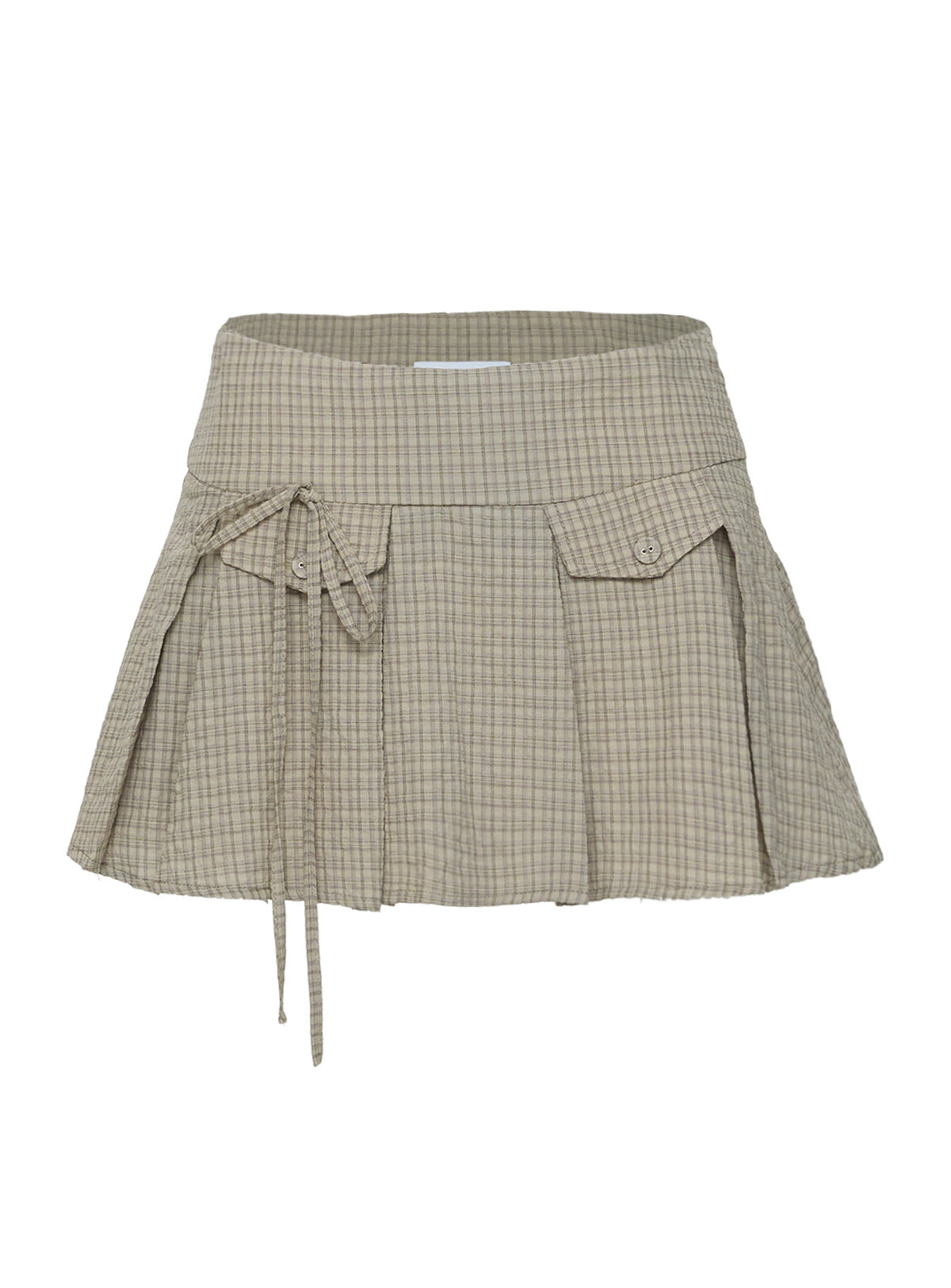 product Princess Polly Hariette Pleat Mini Skirt Brown Plaid Mini Skirts Skirts 