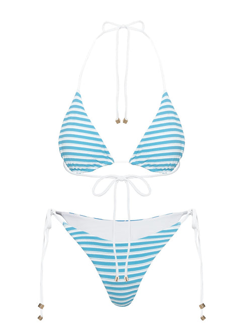 Nevaeh Triangle Bikini Top Blue / White