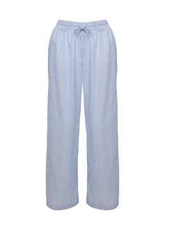 Holiday Tie Front Pant Blue/ White Stripe High Rise Pants Pants 
