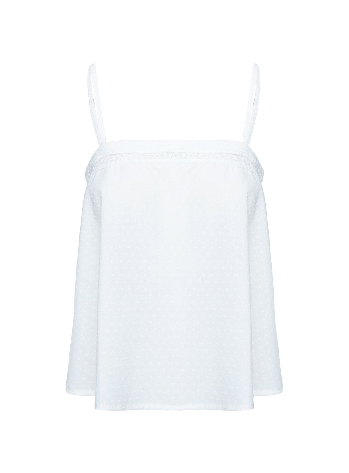Invisible String Lace Sleep Top White