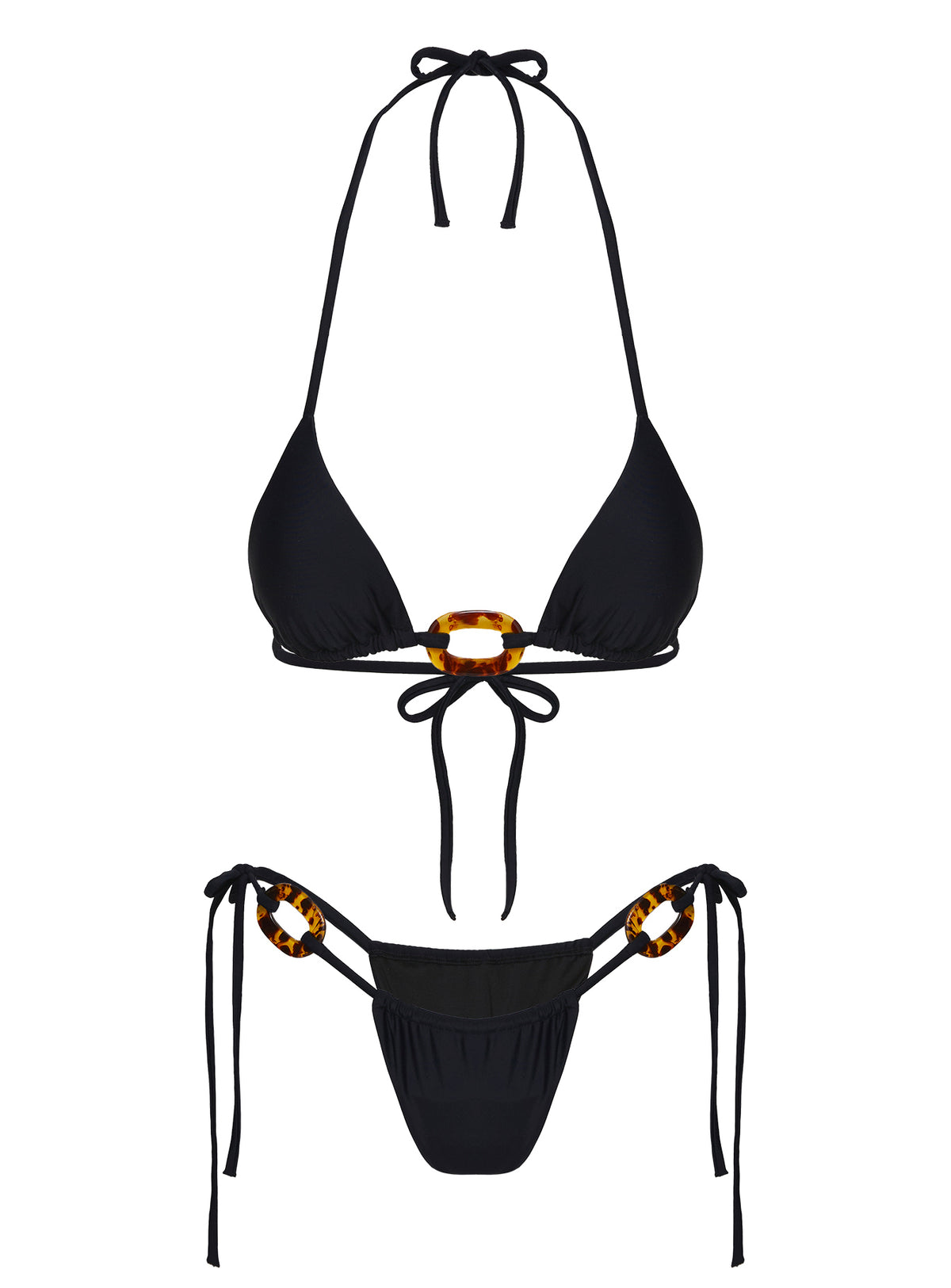 Jenner Tie Side Bikini Bottoms Black