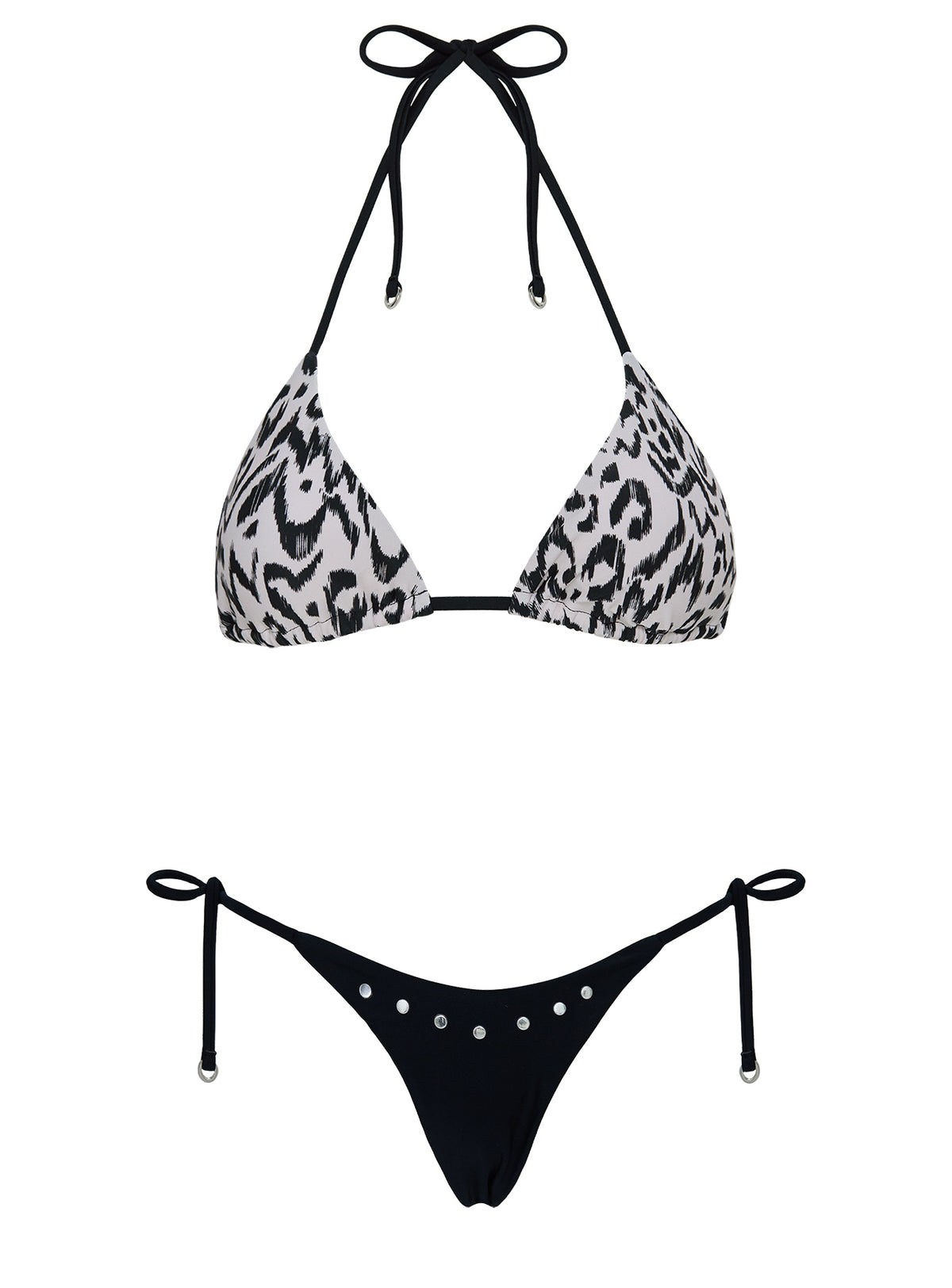 Suprezza Studded Tie Side Bikini Bottoms Black