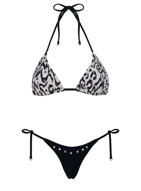 Suprezza Studded Tie Side Bikini Bottoms Black