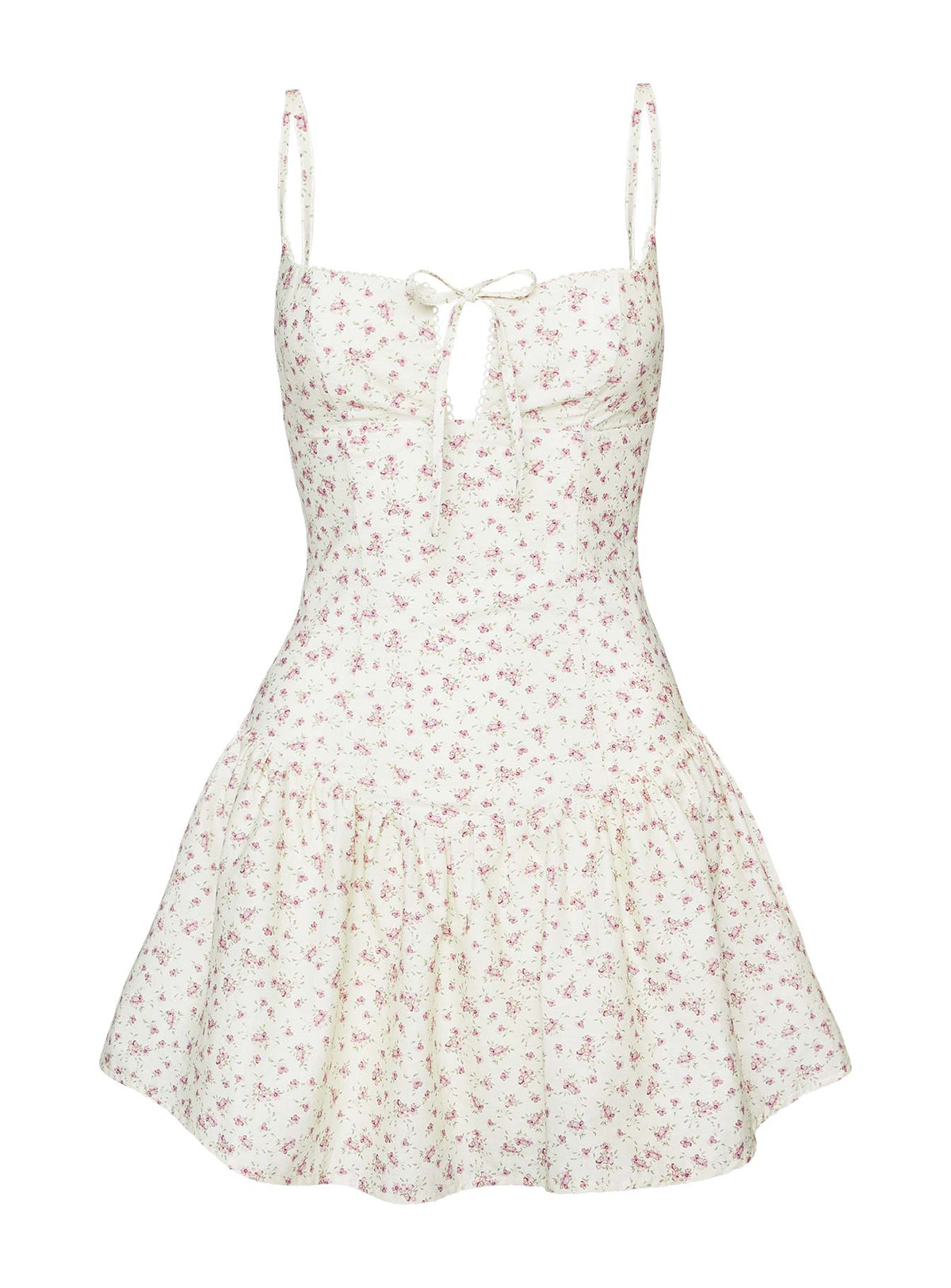 product Princess Polly Joanie Drop Waist Mini Dress Floral Multi Square Neck 