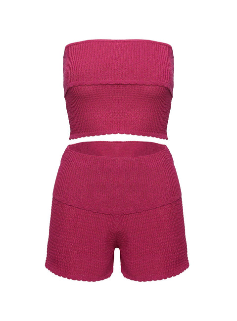 Kaelee Glitter Knit Set Pink
