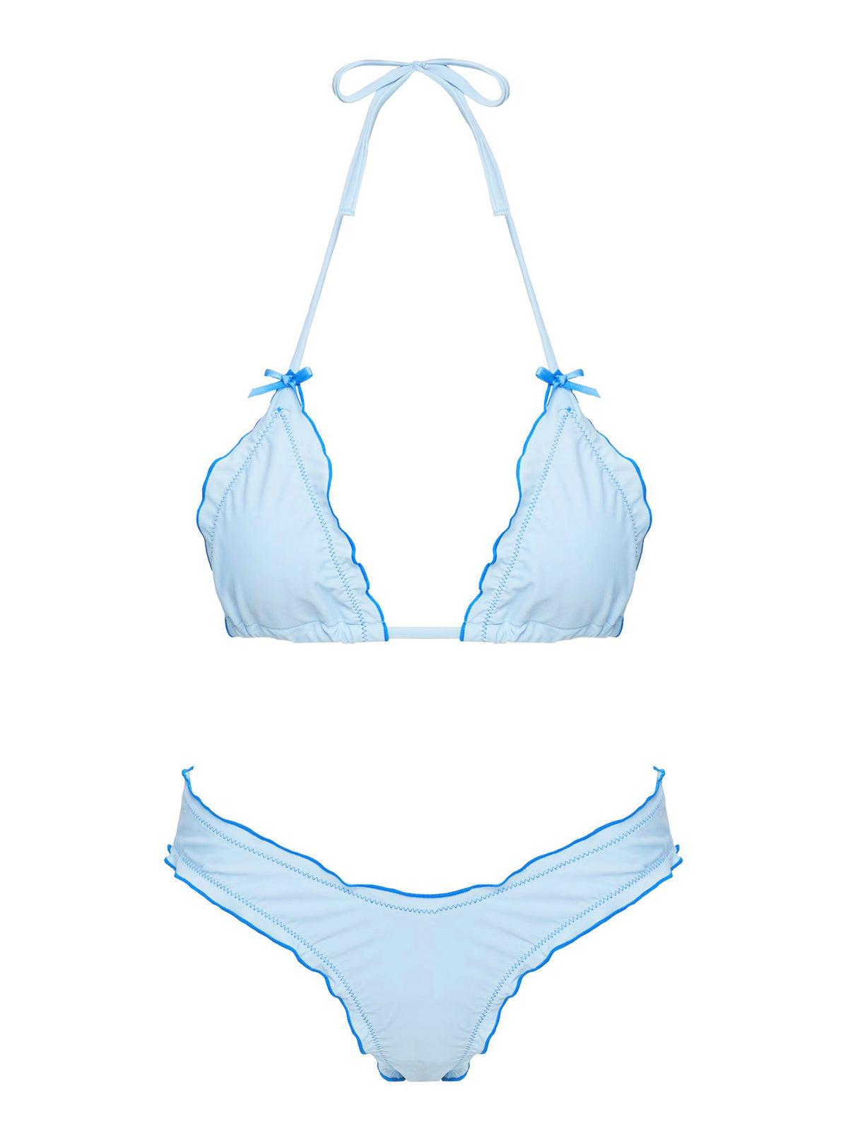 Kathrine High Cut Cheeky Bikini Bottoms Sky Blue