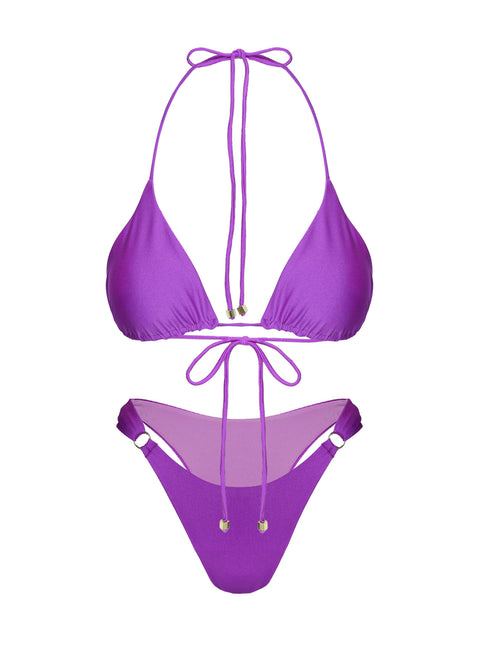 Kennedie Shine High Cut Ring Bikini Bottoms Purple