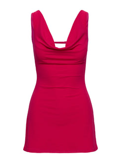 Killer Queen Cowl Mini Dress Pink Cowl Neck 
