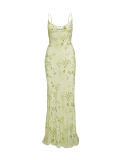 product Princess Polly Lauraline Maxi Dress Green / Floral Plunger 