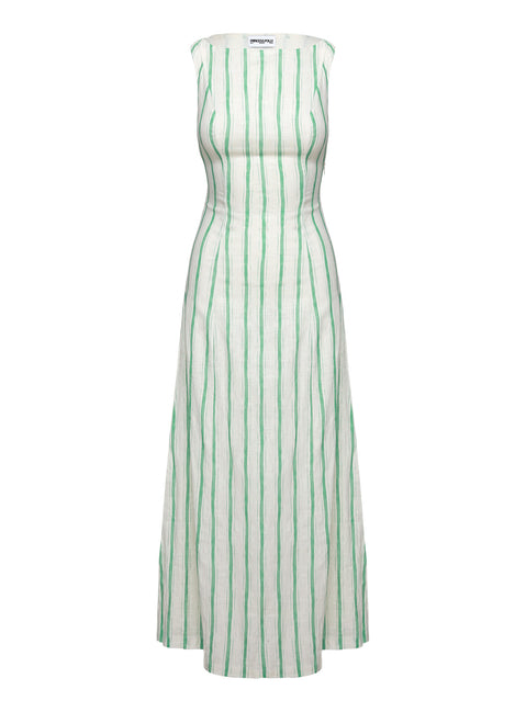 product Princess Polly Lewisa Maxi Dress Green Stripe Tall High Neck 