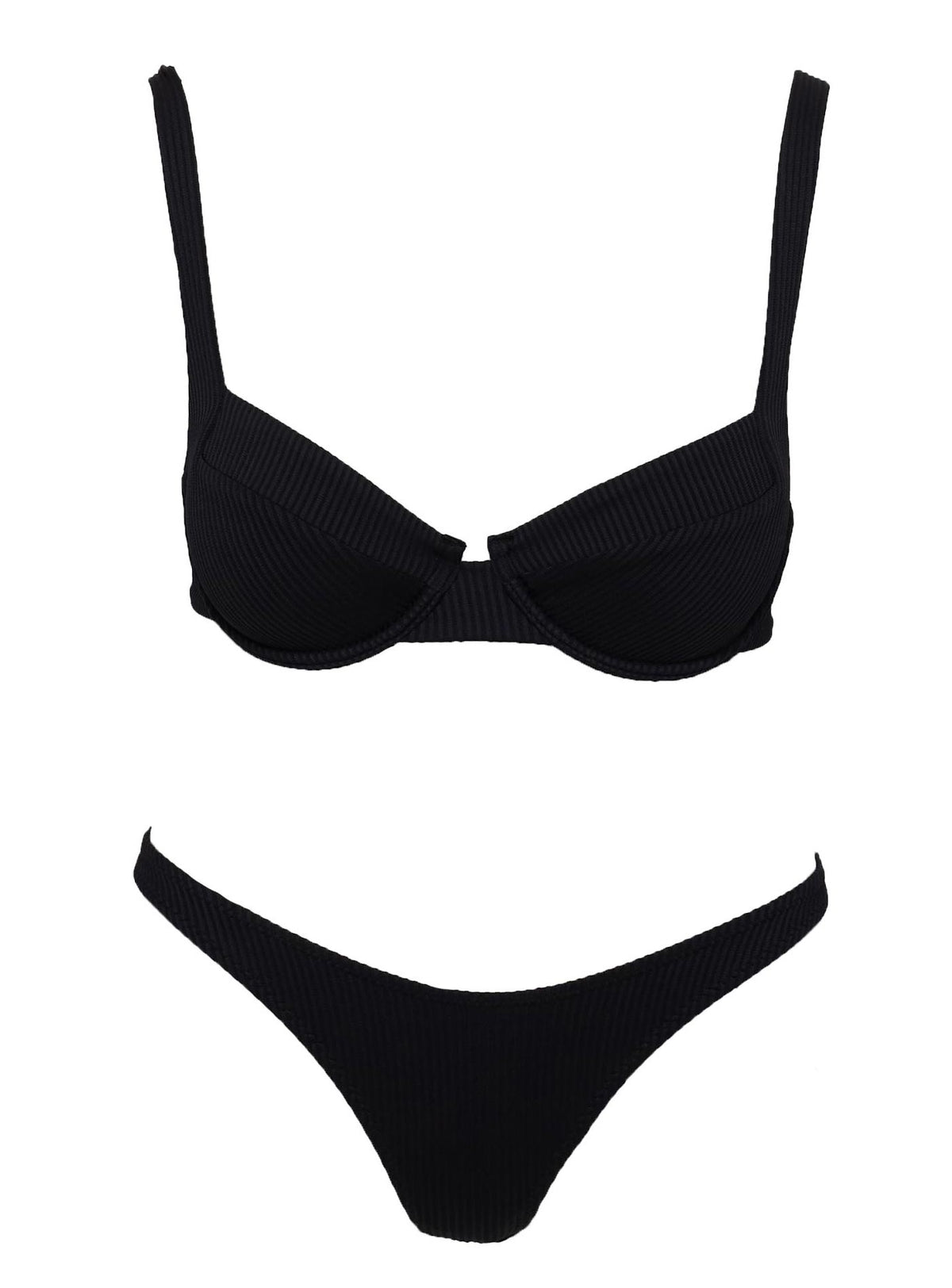 Black Bikini top Adjustable shoulder straps, wired cups, clasp fastening at back