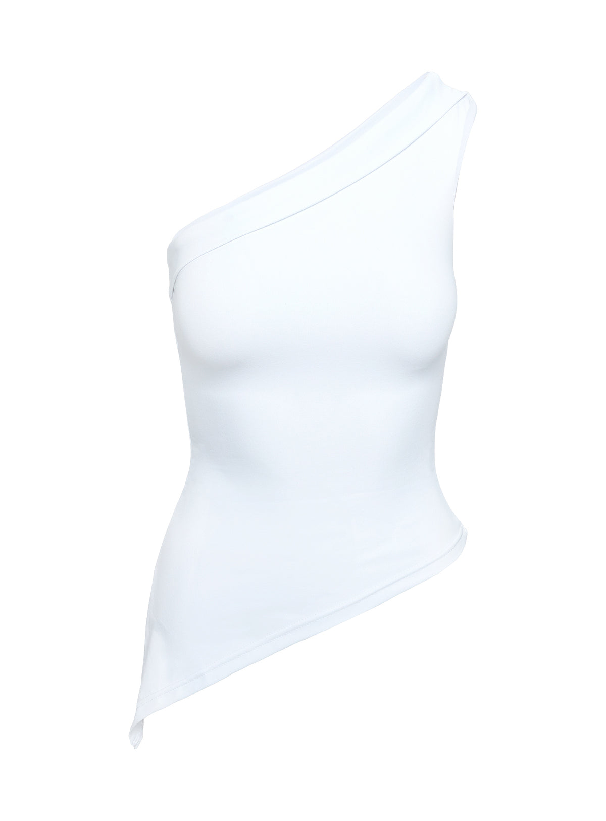 product Princess Polly Lunah One Shoulder Top White Sleeveless Asymmetric Neckline 
