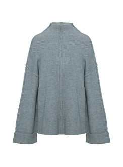 back view of model wearing Princess Polly Lachlynn Oversized Knit Sweater Charcoal Marle Jumpers 