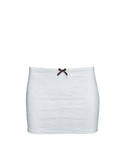 Lucky Bay Anglaise Swim Mini Skirt White