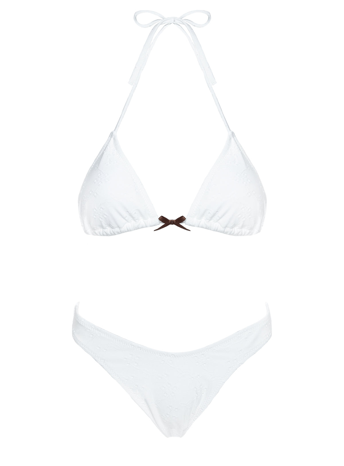 Lucky Bay Anglaise Triangle Bikini Top White