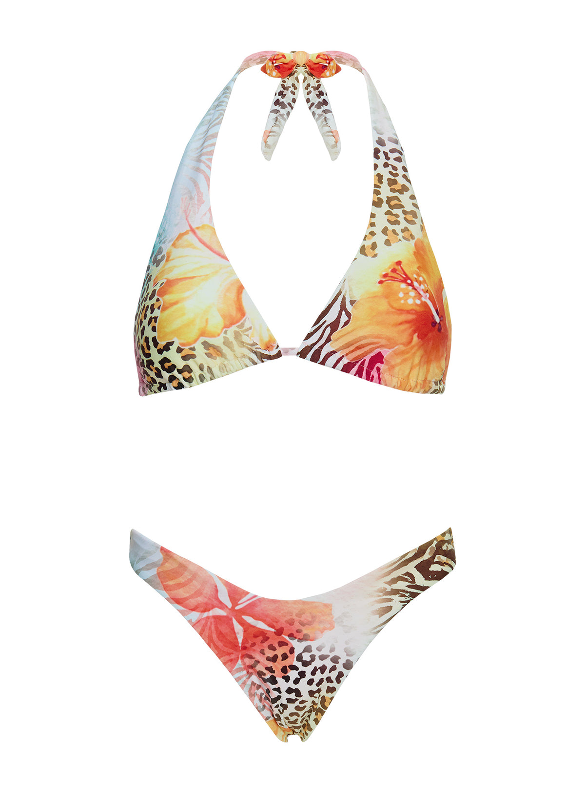 Lynea Halter Bikini Top Animal Floral