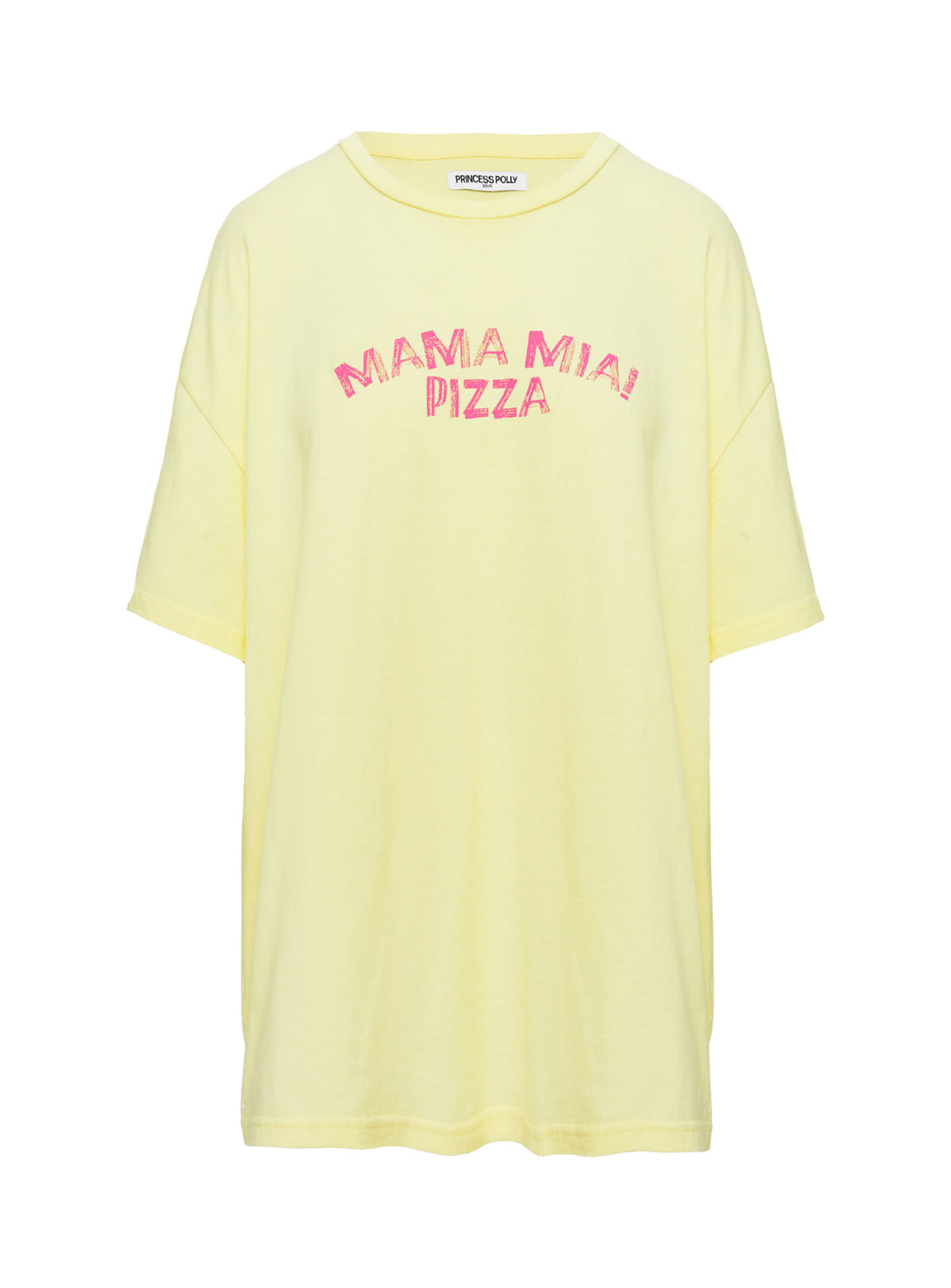 product Princess Polly Made With Love Graphic Top Pastel Yellow Half Sleeves Crew Neck 