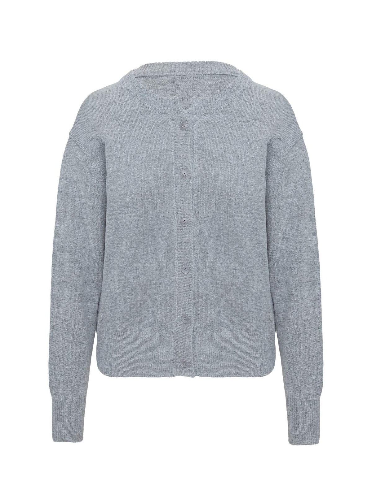 side view of model wearing Princess Polly Melancholia Cardigan Grey Longline Jumpers Jumpers 