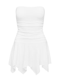 Minxie Strapless Playsuit White