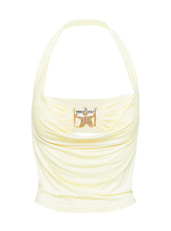 product Princess Polly Money Talks Star Detail Top Yellow Sleeveless Cowl 