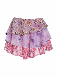 product Princess Polly Mystica Layered Mini Skirt Pink Multi Mini Skirts Skirts 