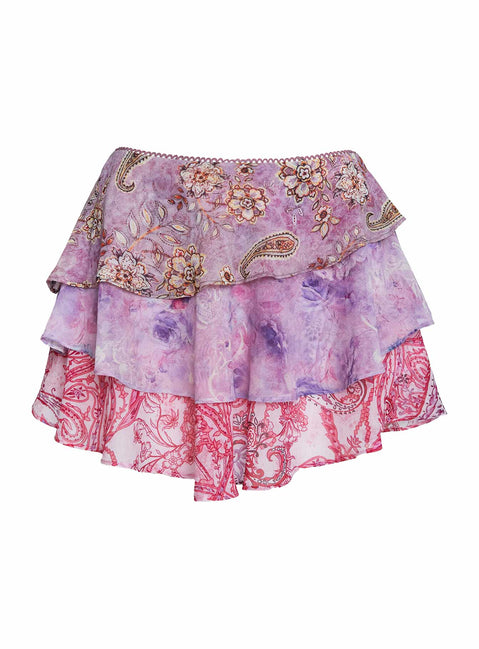 product Princess Polly Mystica Layered Mini Skirt Pink Multi Mini Skirts Skirts 