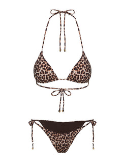 Glora Tie Side Bikini Bottom Leopard
