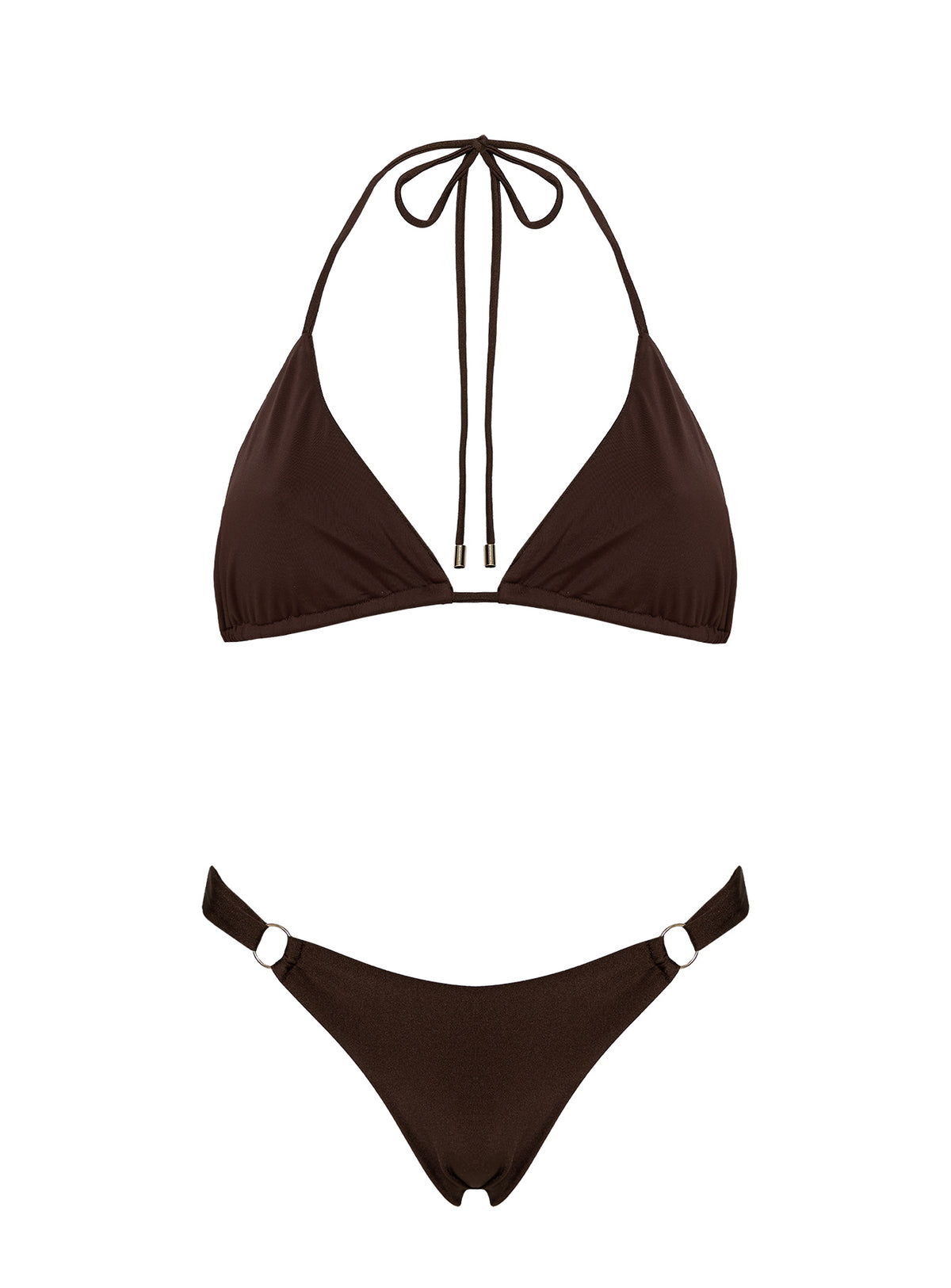 Kennedie Shine High Cut Ring Bikini Bottoms Chocolate Brown