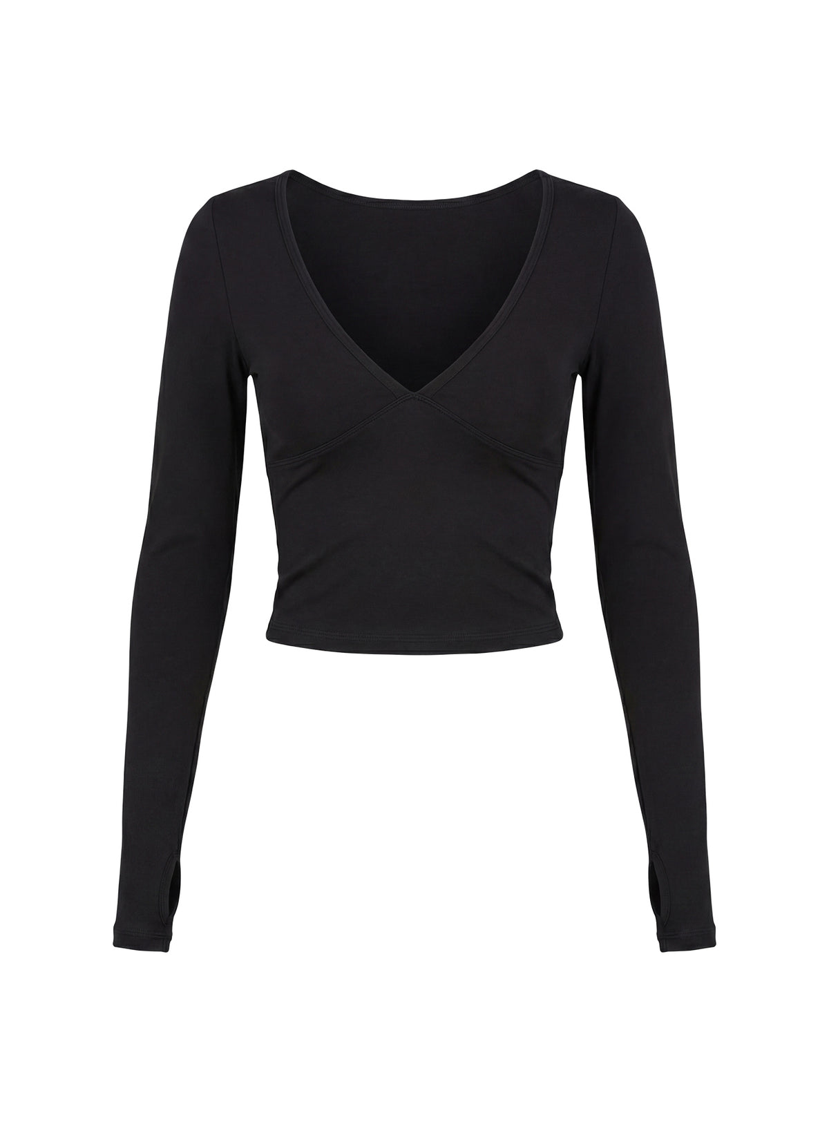 New Horizons Long Sleeve V Neck Top Black
