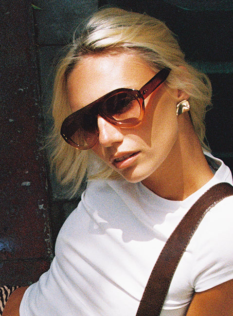 No Stylist Aviator Sunglasses Brown