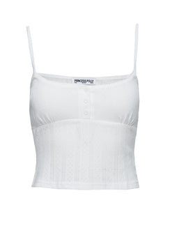 On A Cloud Pointelle Sleep Tank Top White