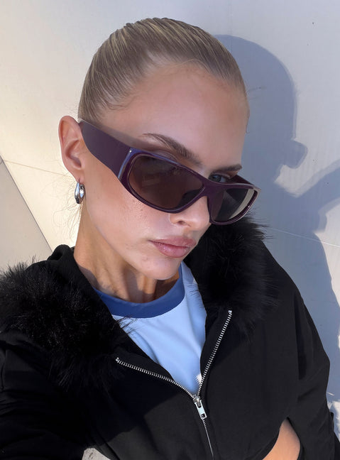 Odele Wraparound Sunglasses Burgundy