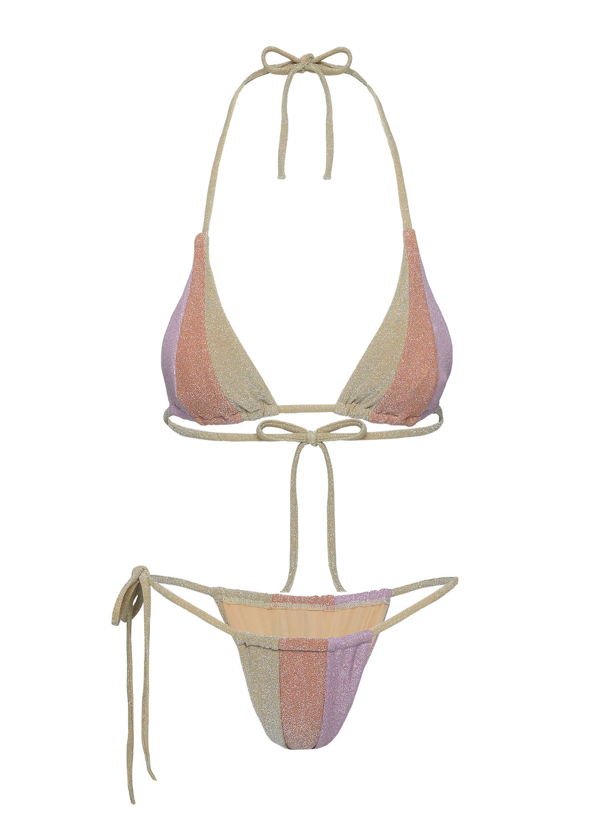 shINE TRIANGLE BIKINI TOP Tie fastening at sides, high cut leg, cheeky style bottom