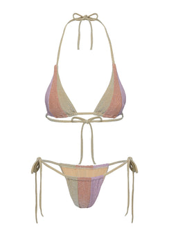 Shine triangle bikini top Triangle shape, tie fastening, removable padding