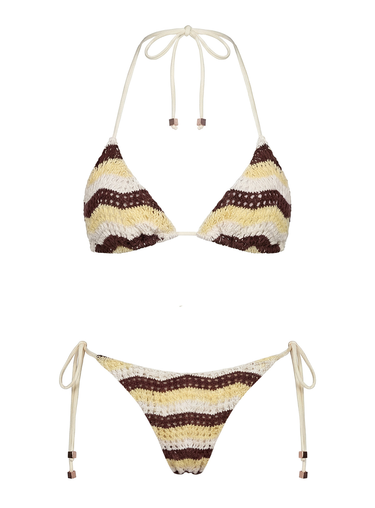 Passiona Tie Side Bikini Bottom Butter / Chocolate