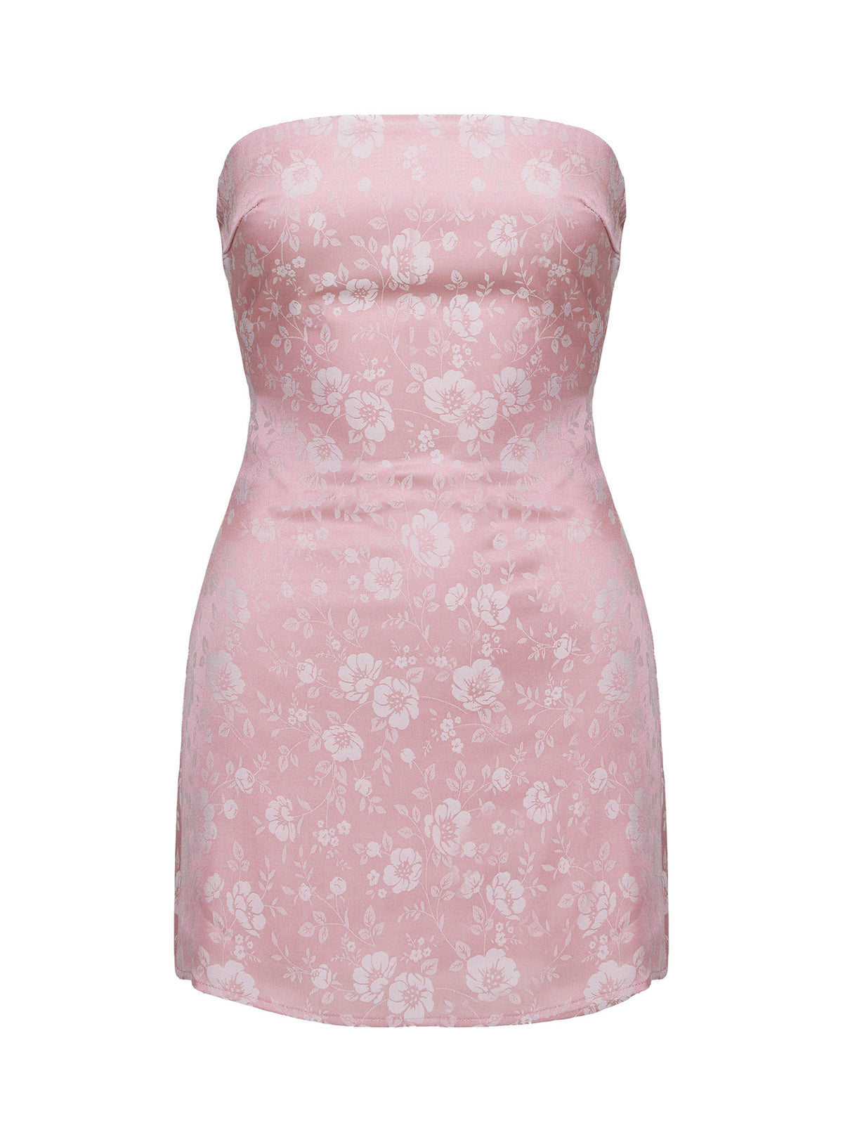 product Princess Polly Ramie Strapless Mini Dress Dusty Pink Straight Neck 
