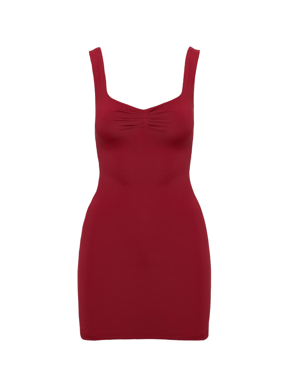back view of model wearing Princess Polly Rehna Mini Dress Burgundy V-Neck 