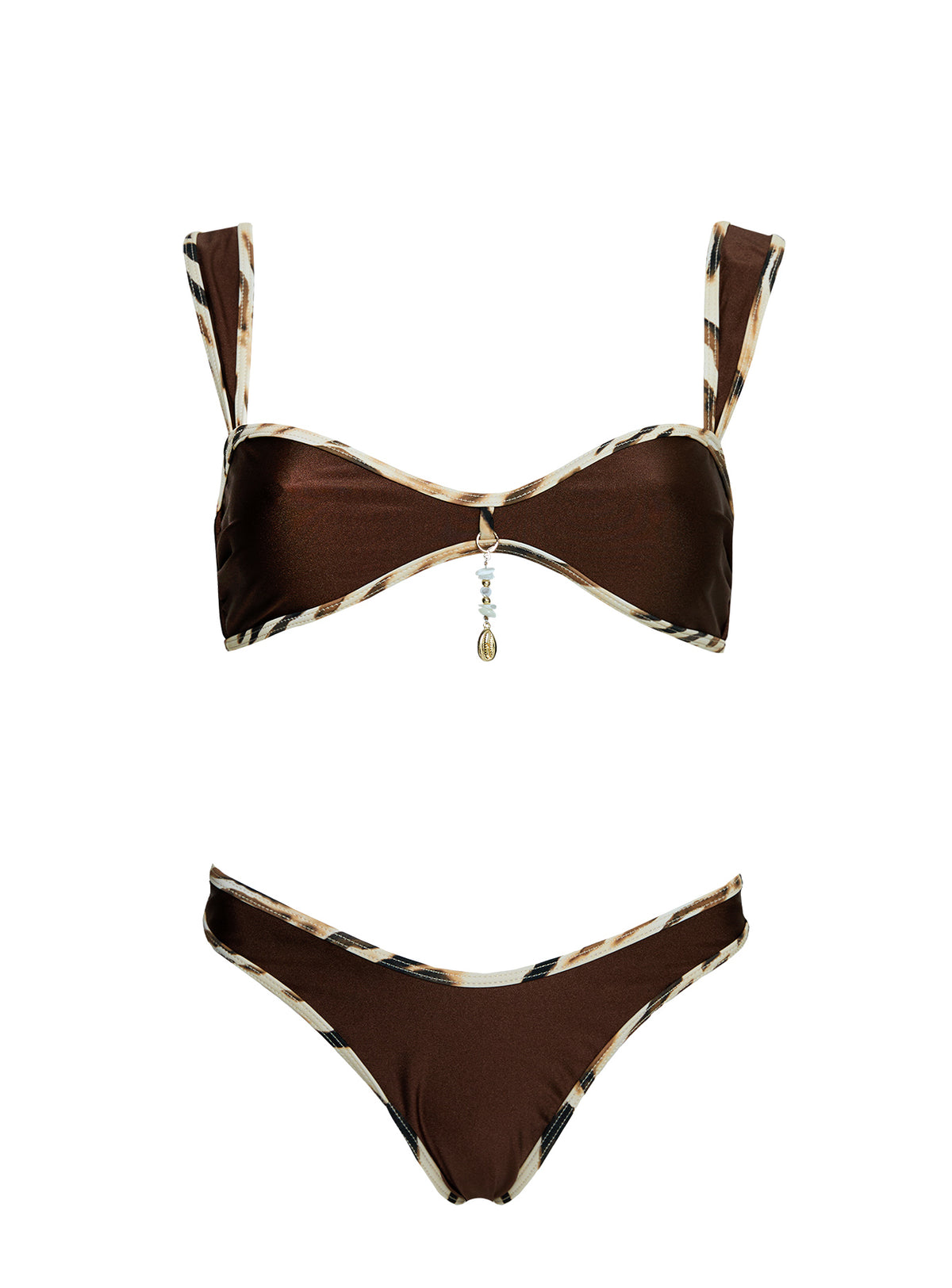Romola Cheeky Bikini Bottom Brown Multi