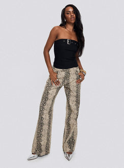 Serpentina Straight Leg Jeans Snake Mid Rise 