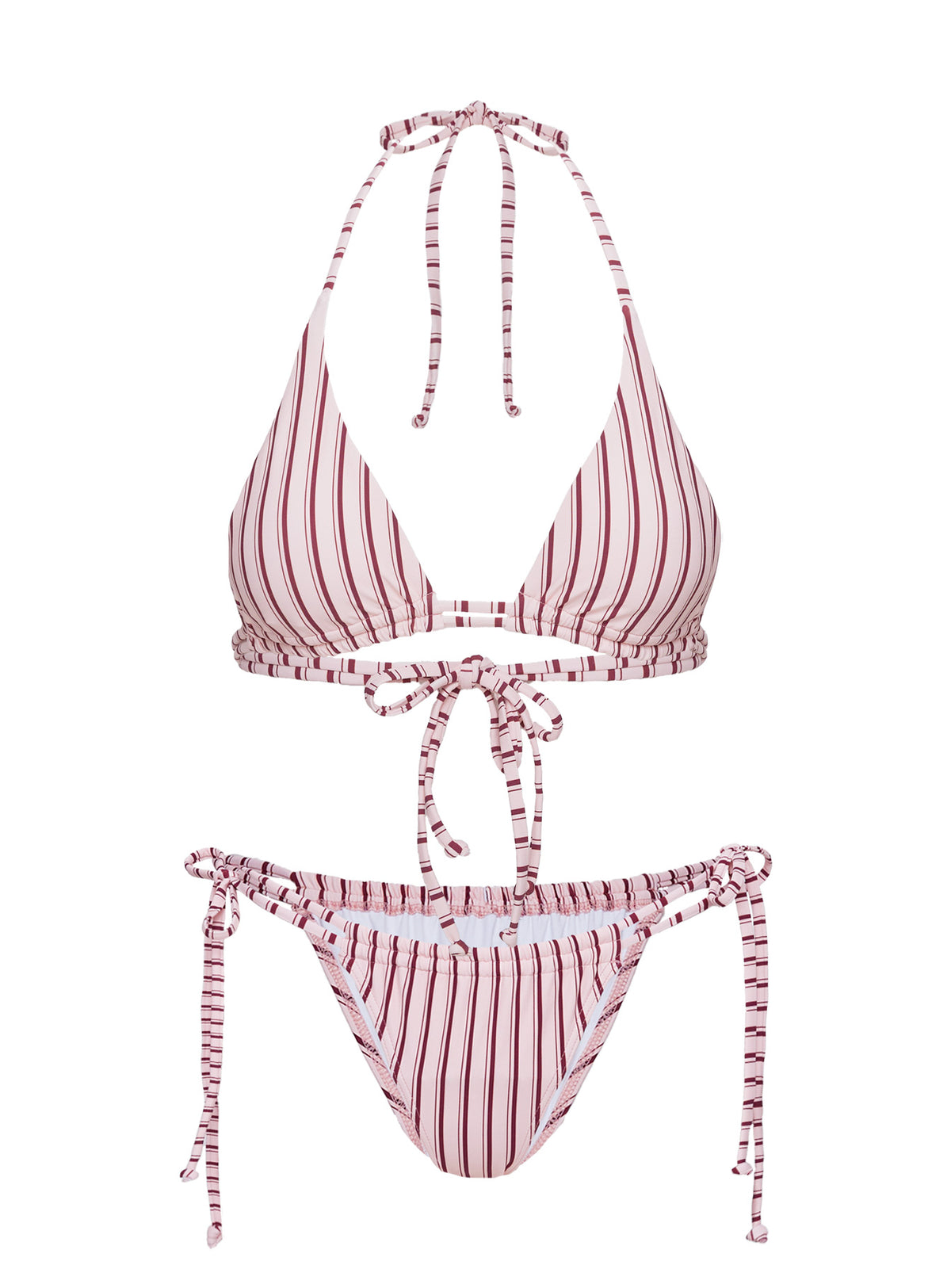 Seahaven Tie Side Bikini Bottoms Pink Stripe