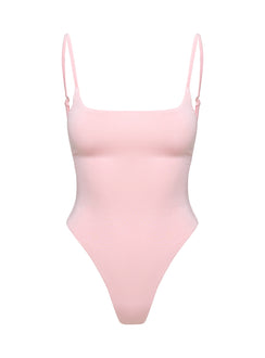 back view of model wearing Princess Polly Sweet Life Bodysuit Pink Sleeveless Bodysuit 