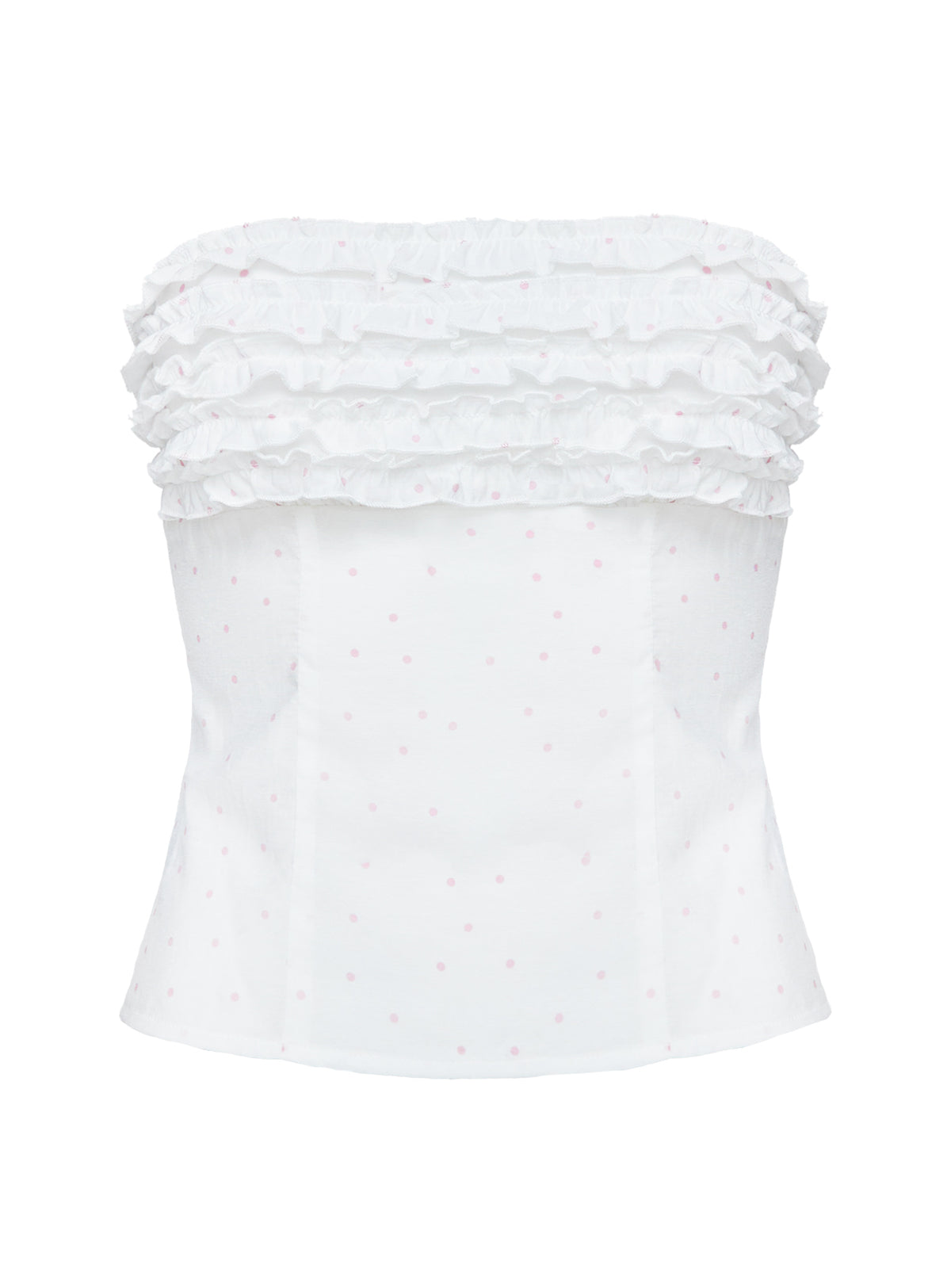 product Princess Polly Swingset Love Strapless Top White / Pink Dot Sleeveless straight 