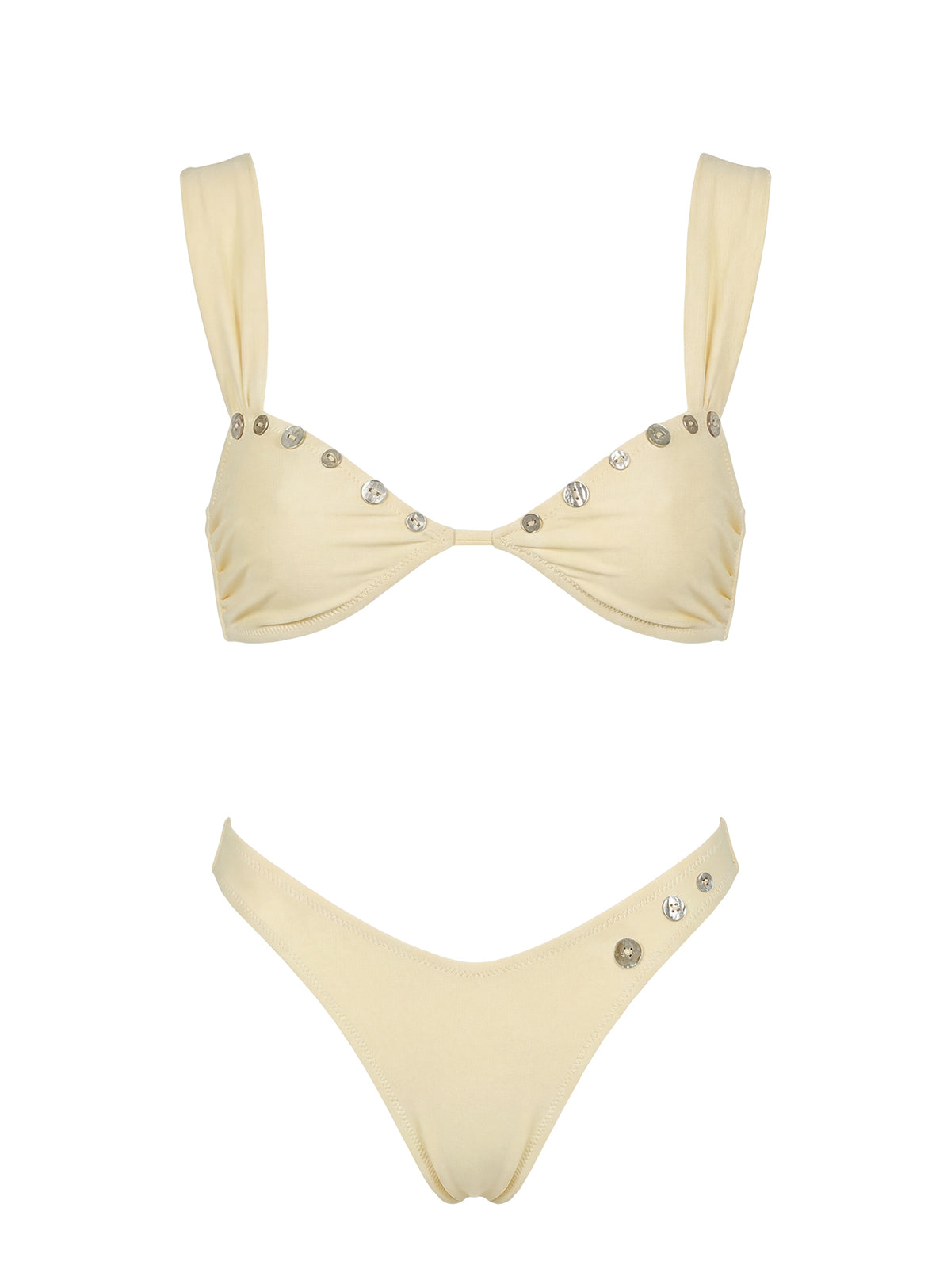 Endless Weekend Shell Detail Bikini Bottoms Cream