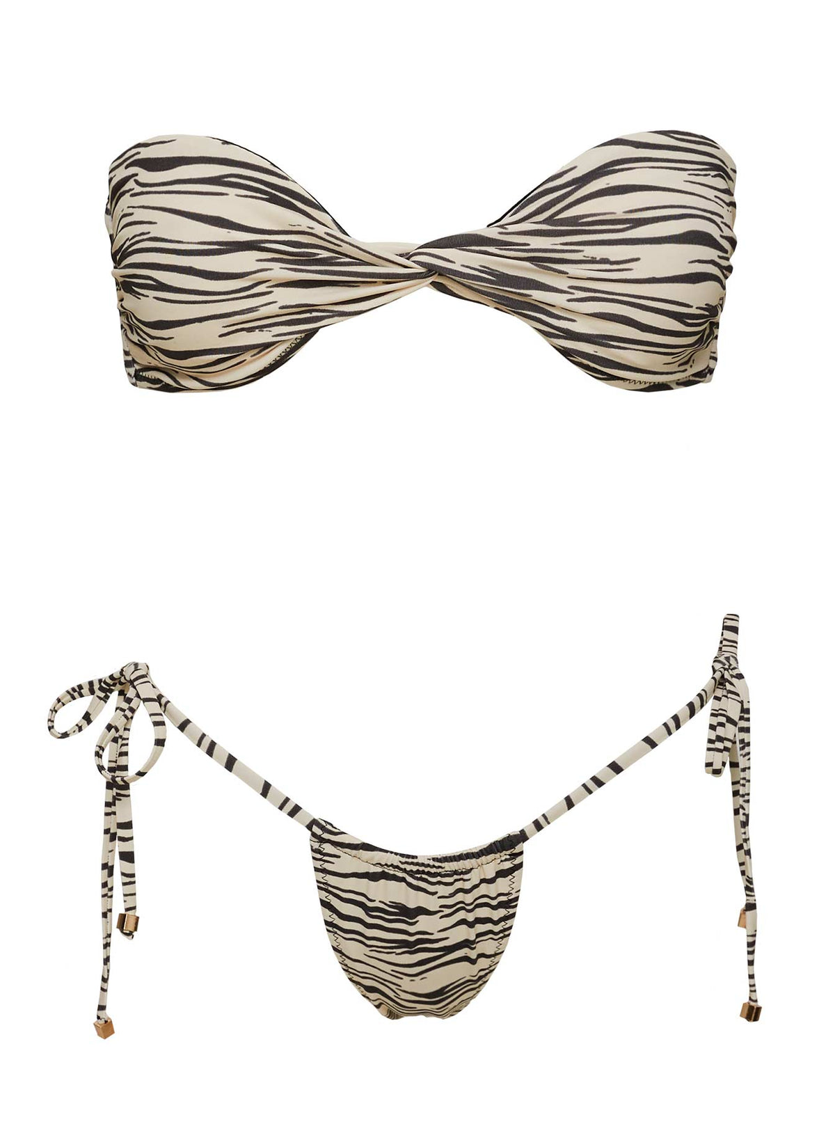 Glora Tie Side Bikini Bottoms Zebra