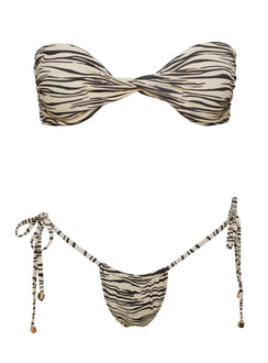 Glora Tie Side Bikini Bottoms Zebra