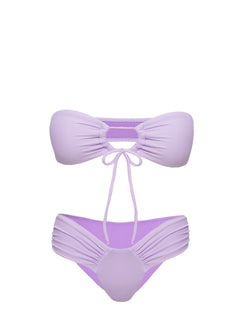 Tropical Vibes Bandeau Bikini Top Purple