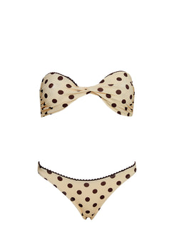 Nevaeh High Cut Bikini Bottoms Yellow Polka Dot