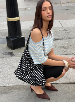 Tempting Tote Bag Black Polka