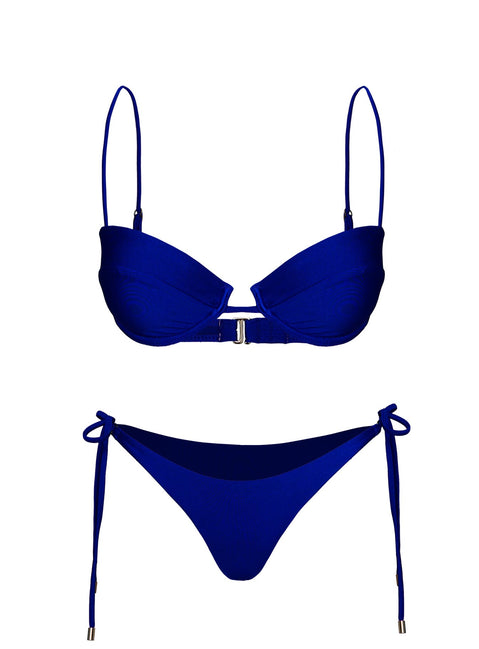 Glora Tie Side Bikini Bottoms Blue
